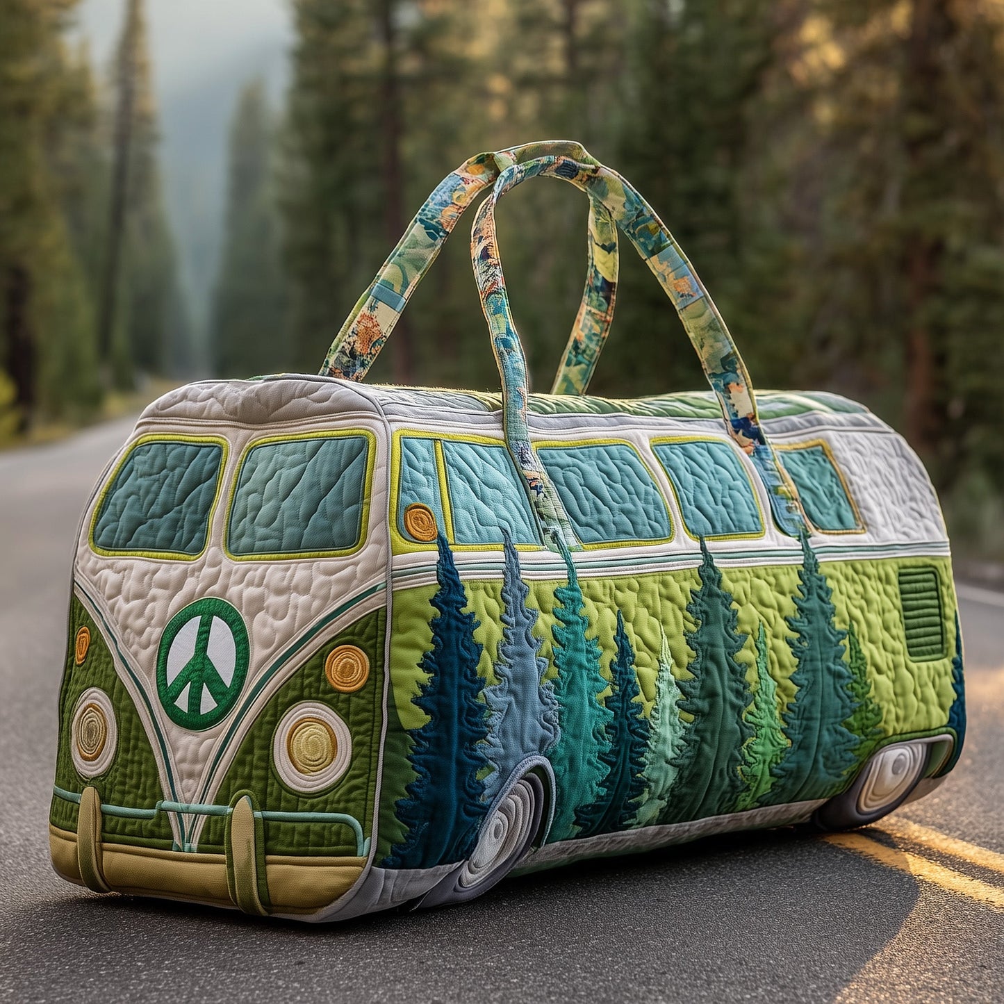Hippie Van Quilted Duffle Bag