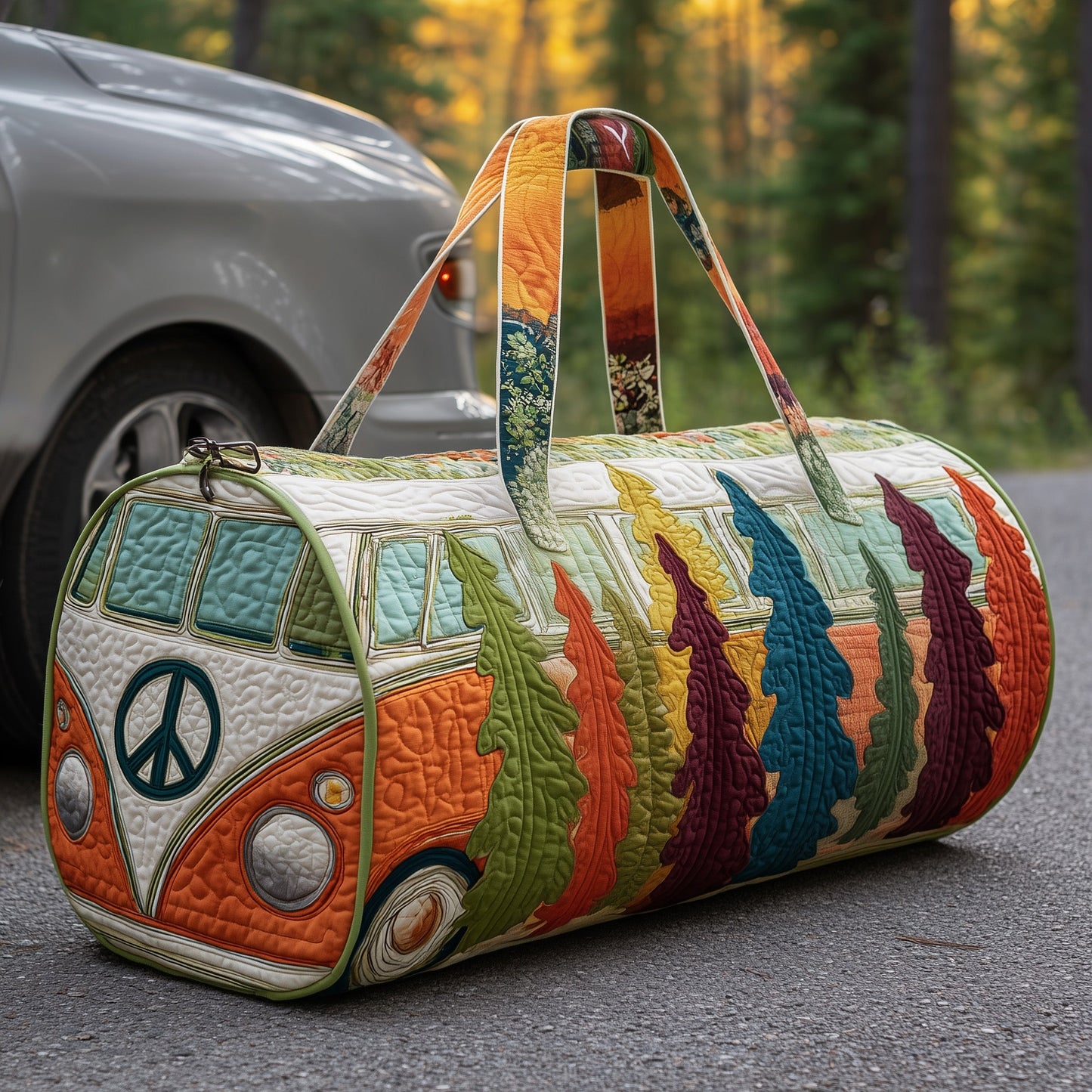 Hippie Van Quilted Duffle Bag