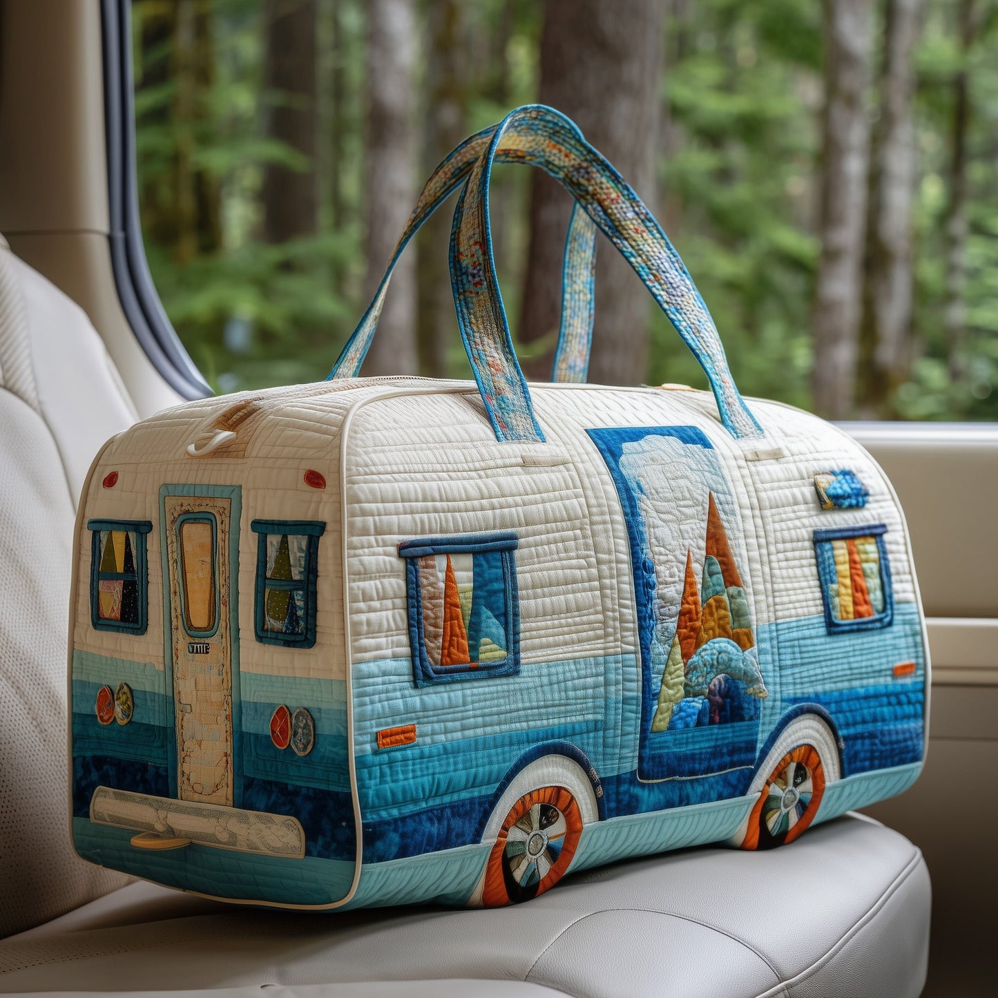 Hippie Van Quilted Duffle Bag