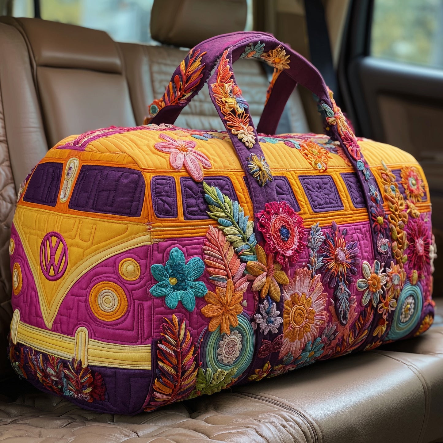 Hippie Van Quilted Duffle Bag
