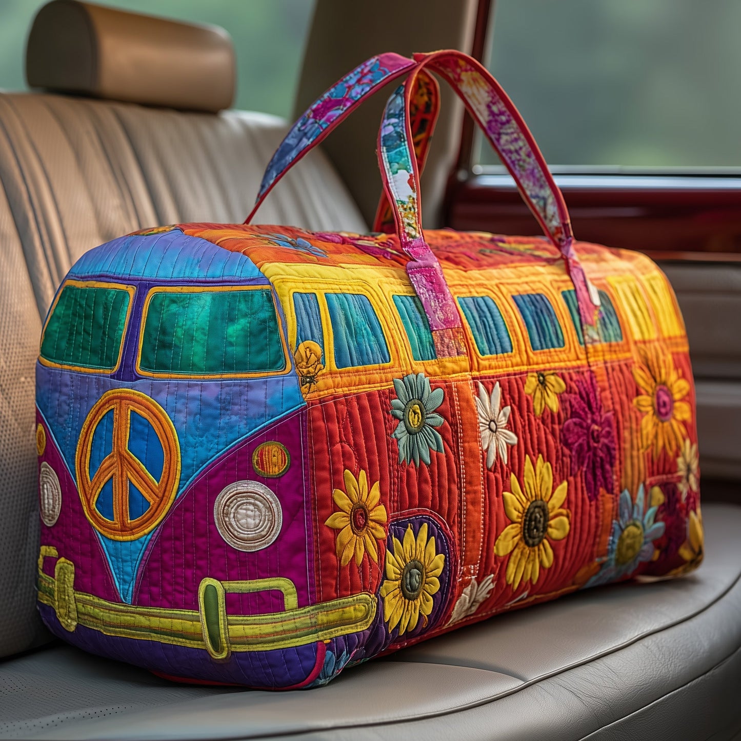 Hippie Van Quilted Duffle Bag