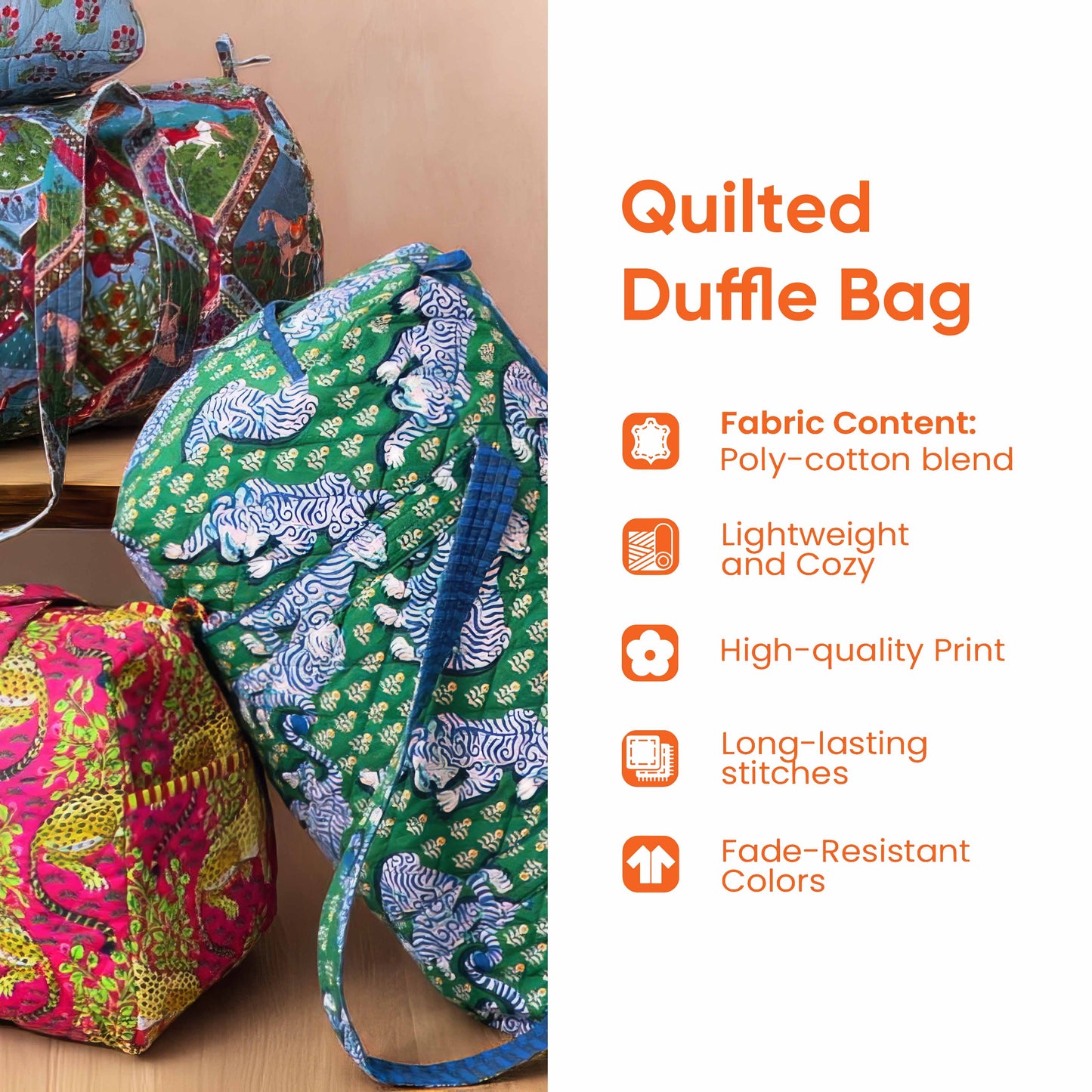 Hippie Van Quilted Duffle Bag